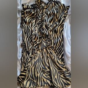 Zebra Print Ruffled Dress